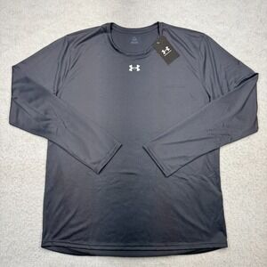 NWT Under Armour Team Tech Long Sleeve Shirt Gray Men's Size Large